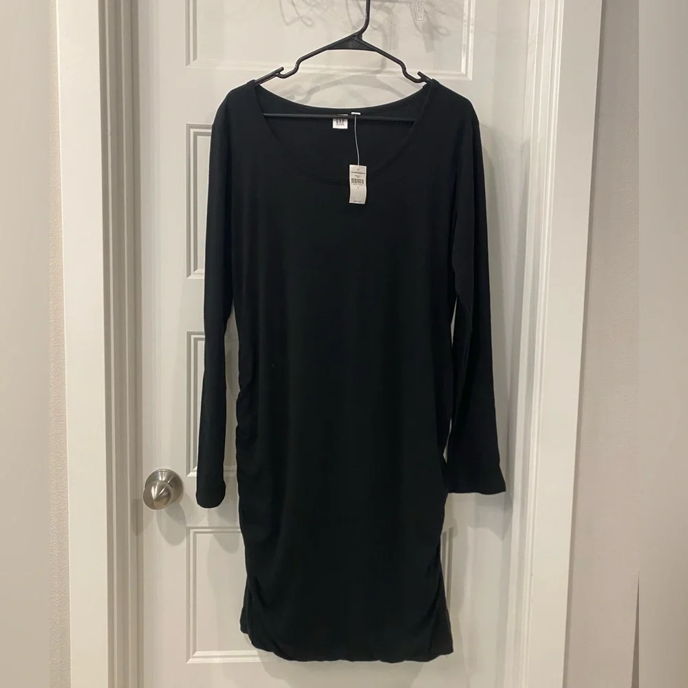 GAP Maternity Classic Black Long Sleeve Dress - Picture 1 of 6